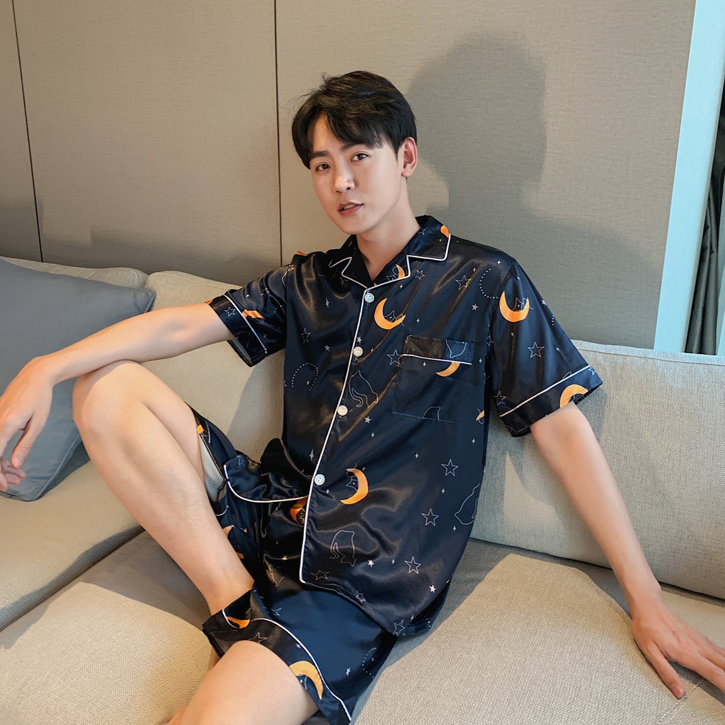 Simple Home Printed Couple Pajamas