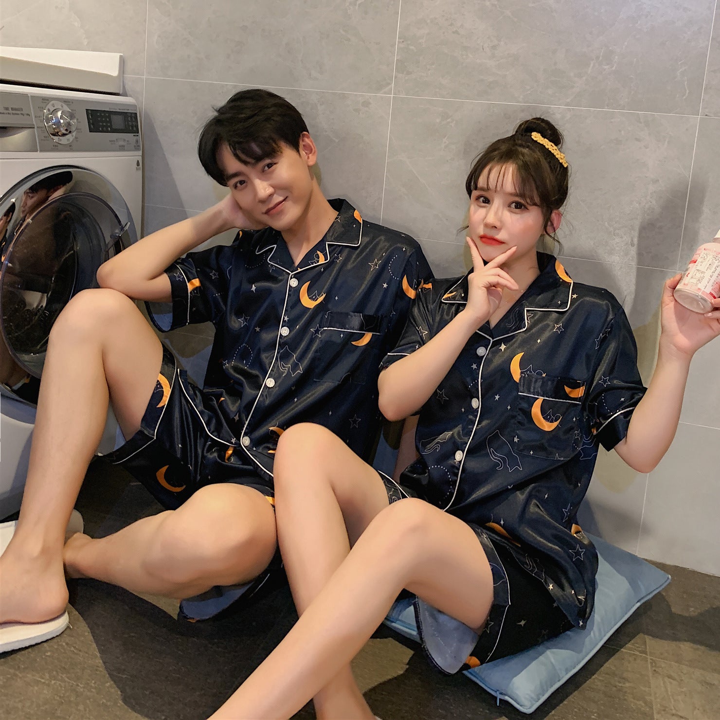 Simple Home Printed Couple Pajamas