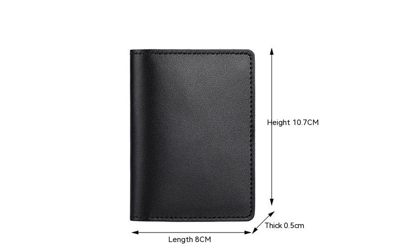 Slim Solid Ultra Thin Cowhide Leather Card Holder Unisex
