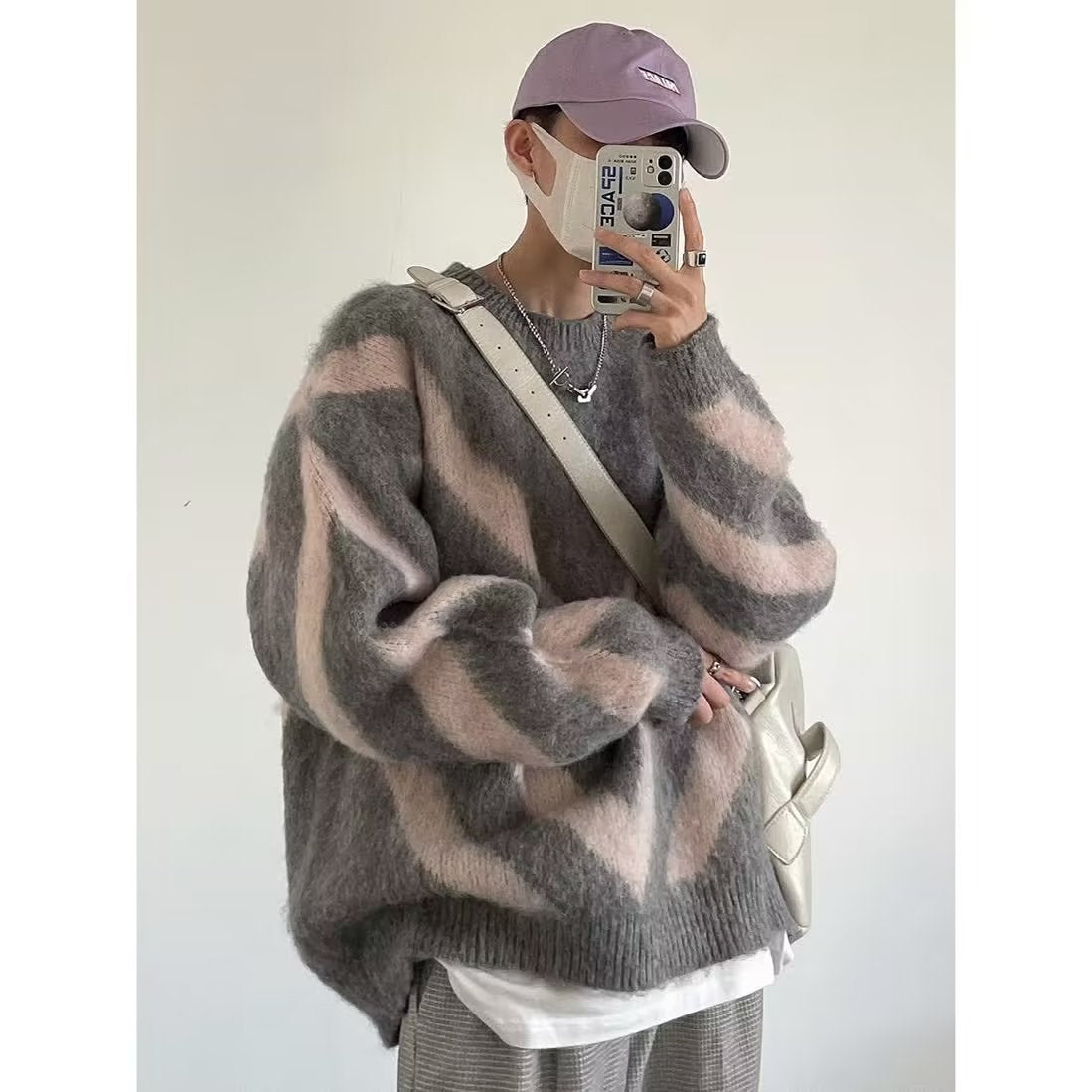 Men’s Loose Fit Lamb Wool Stand Collar Cotton-Padded Winter Jacket