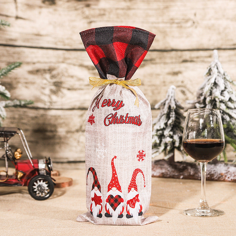 Christmas Decorations Cartoon Cute Bottle Cover Dress Up