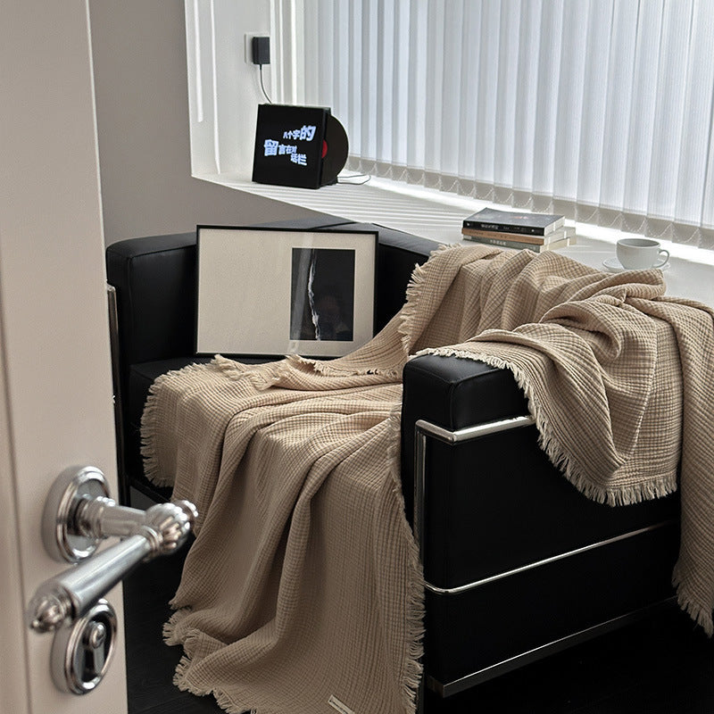 Household Fashion Tassel Simple Cloth Blanket