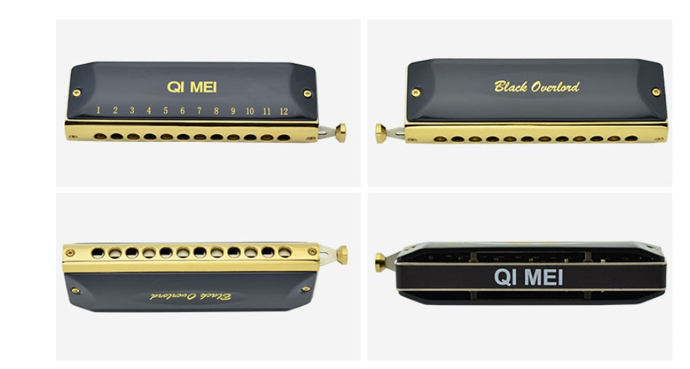 Premium Copper-Covered 12-Hole Chromatic Harmonica