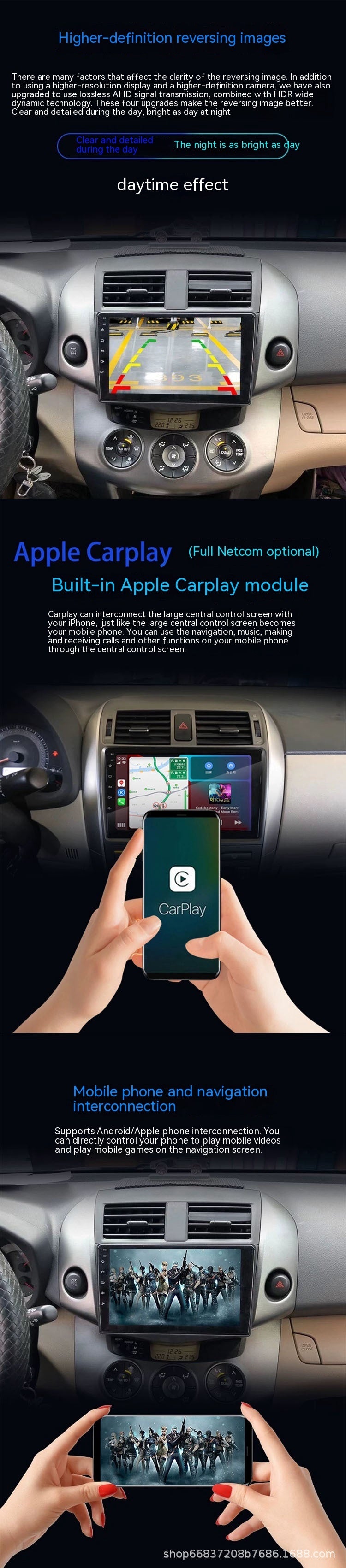 Android Smart Console – Manual A/C with Wireless CarPlay