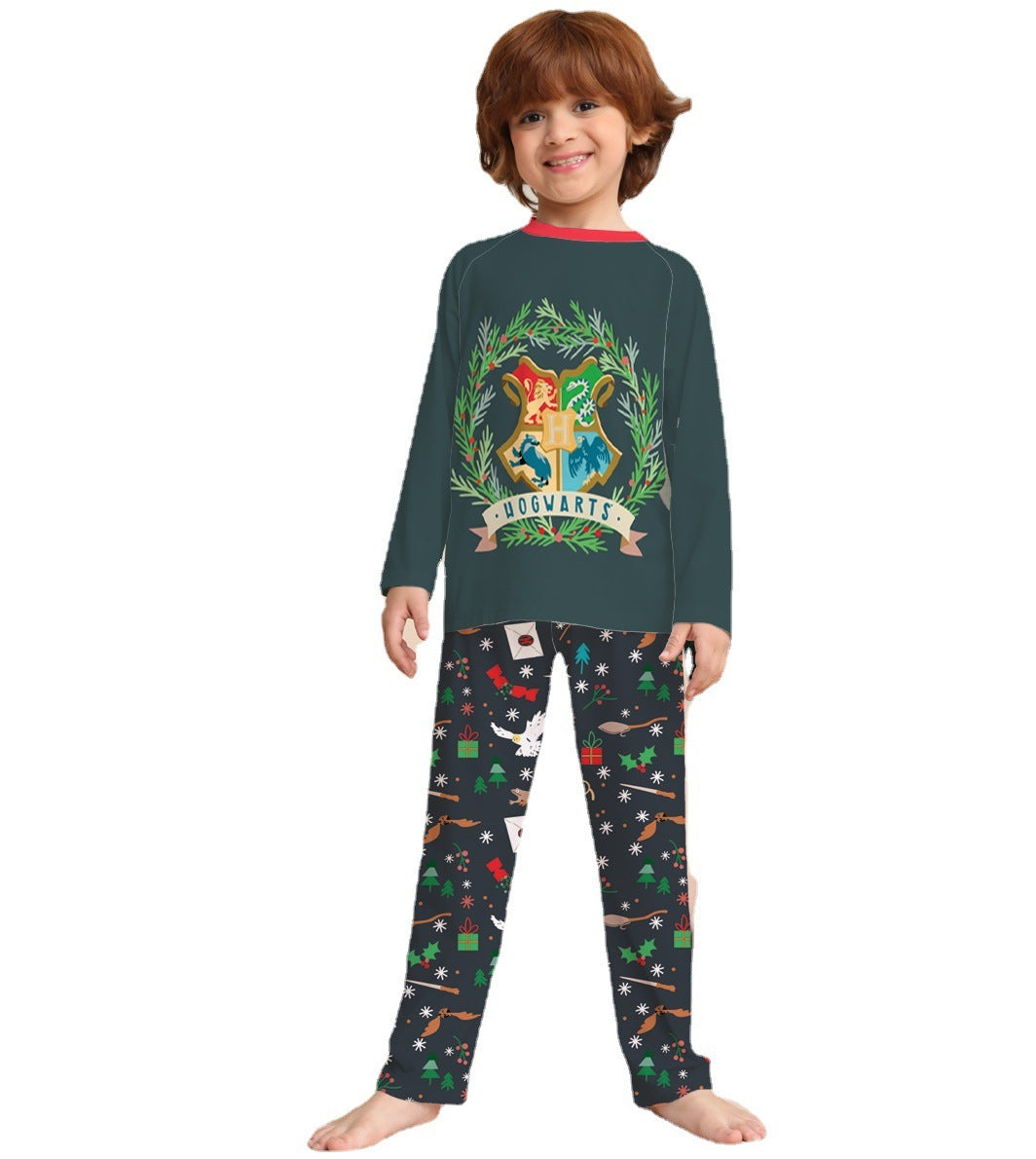 Cartoon Graphic Print Crew Neck Homewear Pajamas