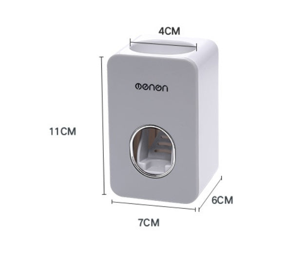 Automatic Toothpaste Dispenser Set – Wall-Mounted Punch-Free Toothpaste and Toothbrush Holder Rack