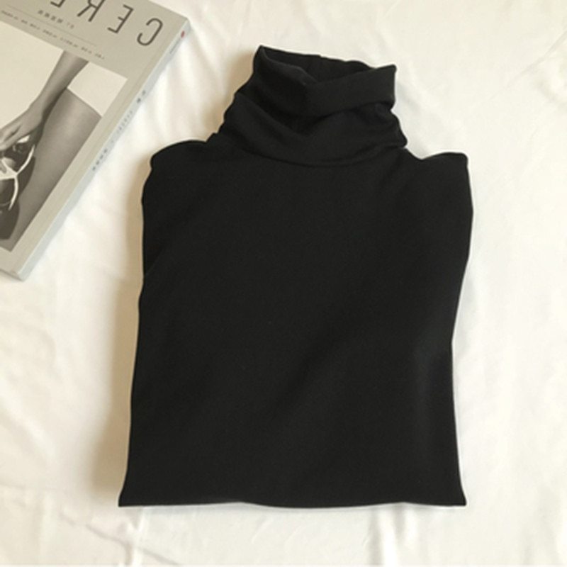 Women's High-Neck Striped Top – Cozy Early Autumn & Winter Long Sleeve Blouse