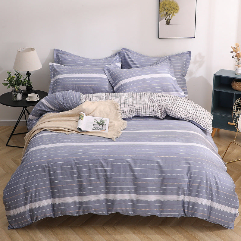Four-Piece Cotton Bedding Set – Multiple Sizes, Soft and Breathable Home Textile