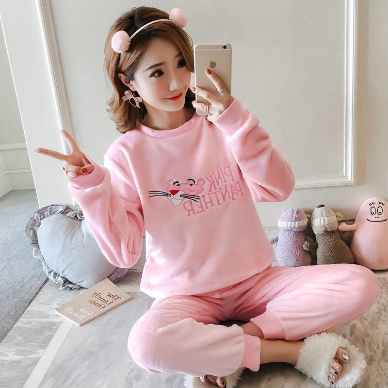 Coral Fleece Sweet Student Winter Homewear