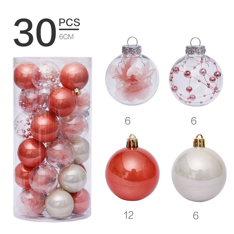 6cm Transparent Christmas Ball Ornaments Set of 30