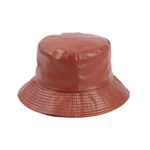 PU Leather Fisherman Hat
