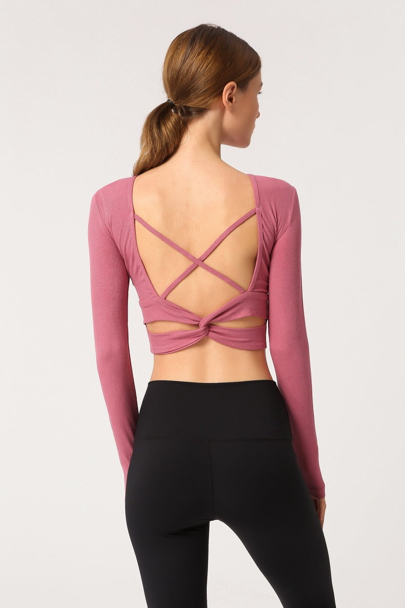 Cross straps sports fitness T-shirt