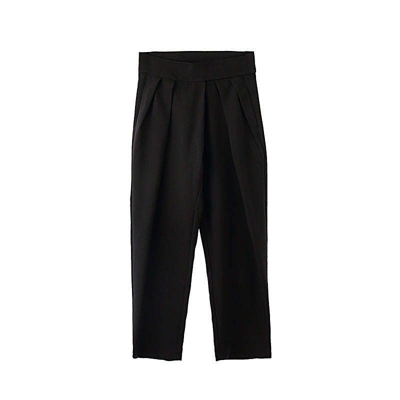 Men’s High Waist Straight Tube Harem Pants – Loose Casual Trousers