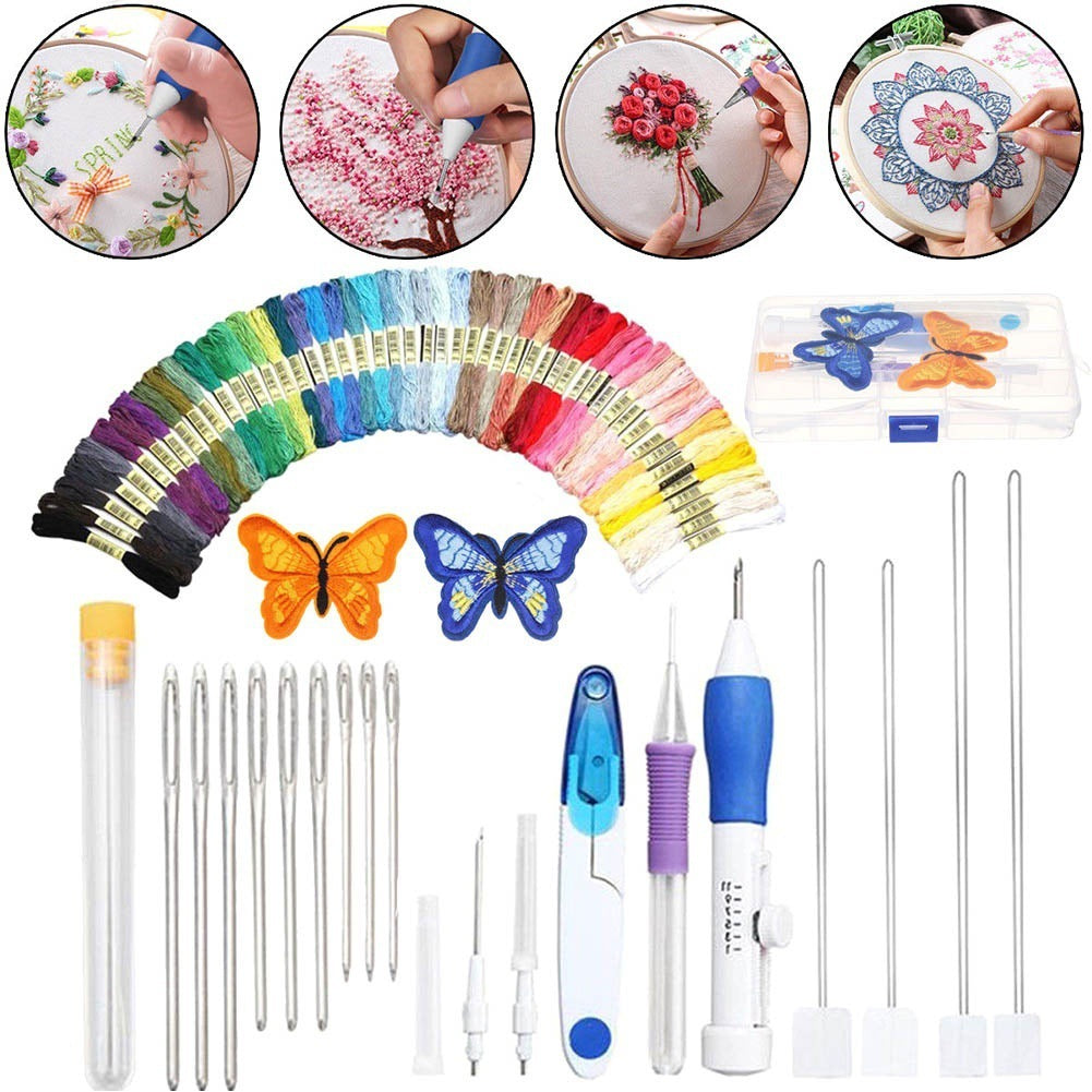 DIY Embroidery Set with 50 Threads – Sewing Kit for Craft Projects