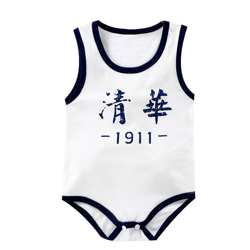 Triangle Sleeveless Baby Bodysuit – Cotton Infant Climbing Romper