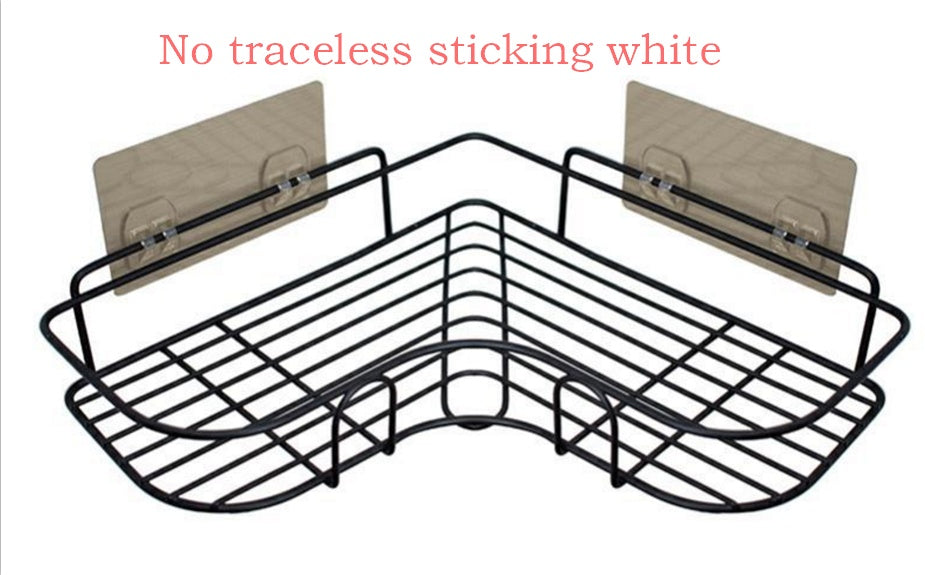 Punch-Free Wall-Mounted Bathroom Storage Rack – Kitchen Corner Shelf with Tripod