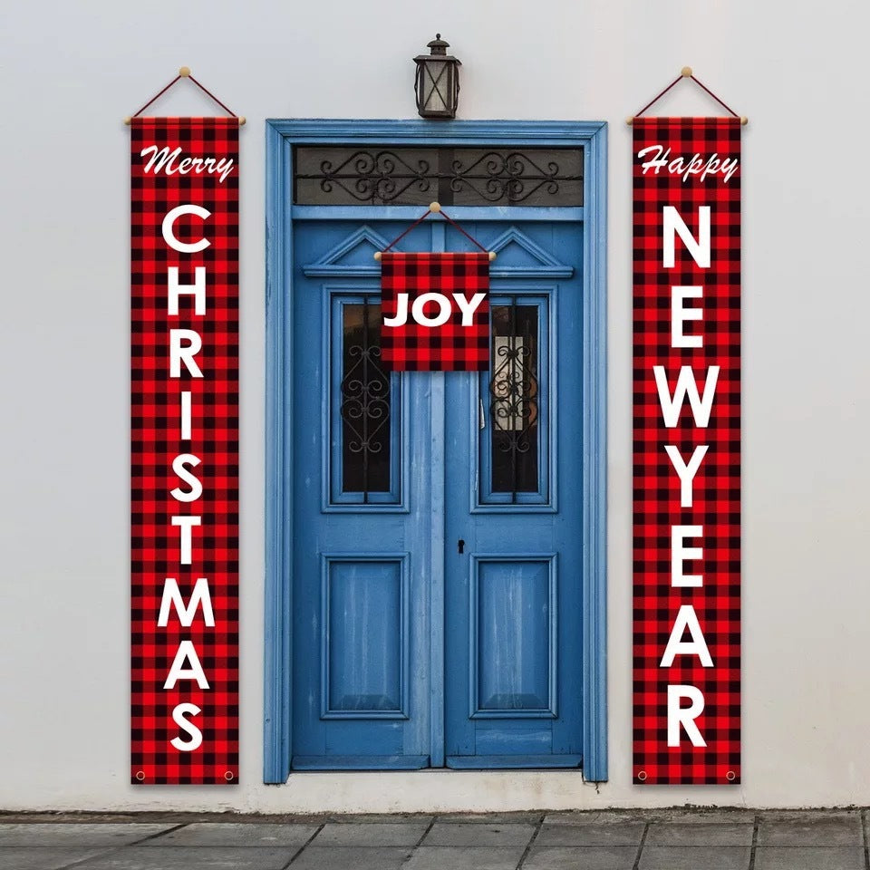 Christmas Couplet Curtain Banners Hanging Flag Window Pendants