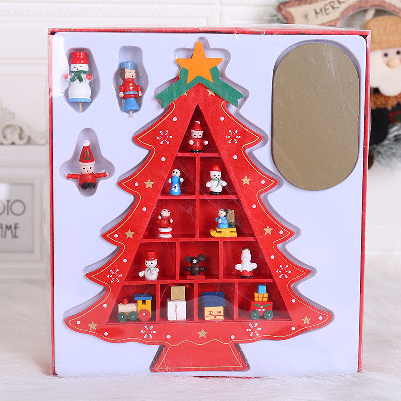 Wooden Christmas Tree Creative Scene Layout Ornaments