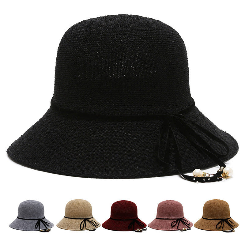 Korean Version Of Fashion Dome Fisherman Ins Trend Warp Knitted Breathable Sun Hat