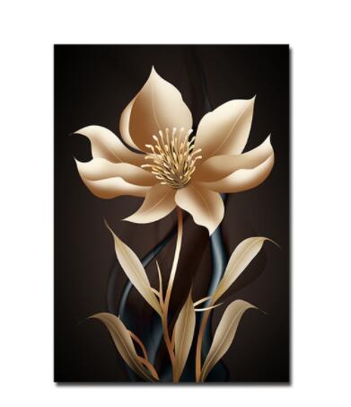 Modern Nordic Black and White Plant Wall Art – Canvas Painting for Living Room & Restaurant Decor