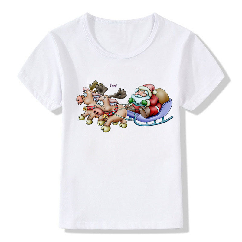 Unisex Cotton Crew Neck Christmas Tee Regular Fit Kids