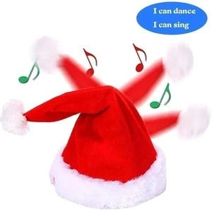 Musical Dancing Santa Hat Plush Christmas Party Decoration