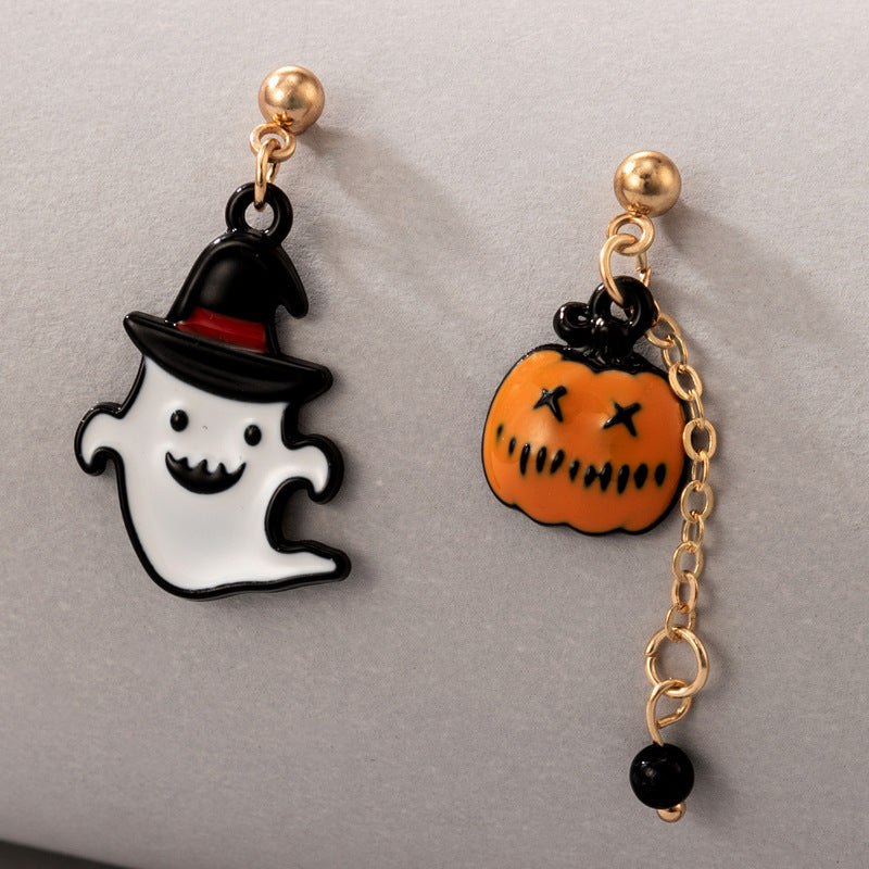 New Jewelry Halloween Funny And Fun Pumpkin Ghost Exaggerated Acrylic Earrings