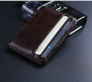 Slim Leather Men's Card Wallet Coin Purse Minimalist