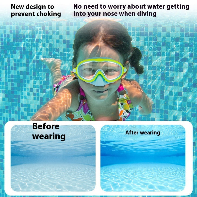 Children's Anti-Choke Swimming Goggles – HD Anti-Fog Large Frame Eye Protection