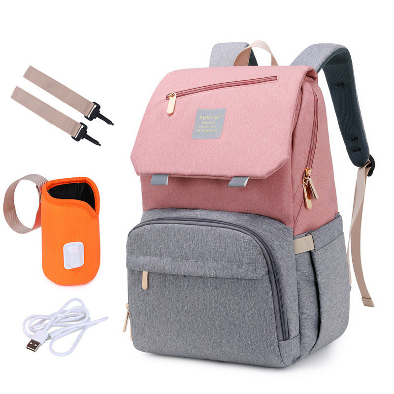 Mother & Baby Double-Shoulder Bag – Multifunctional Diaper Backpack