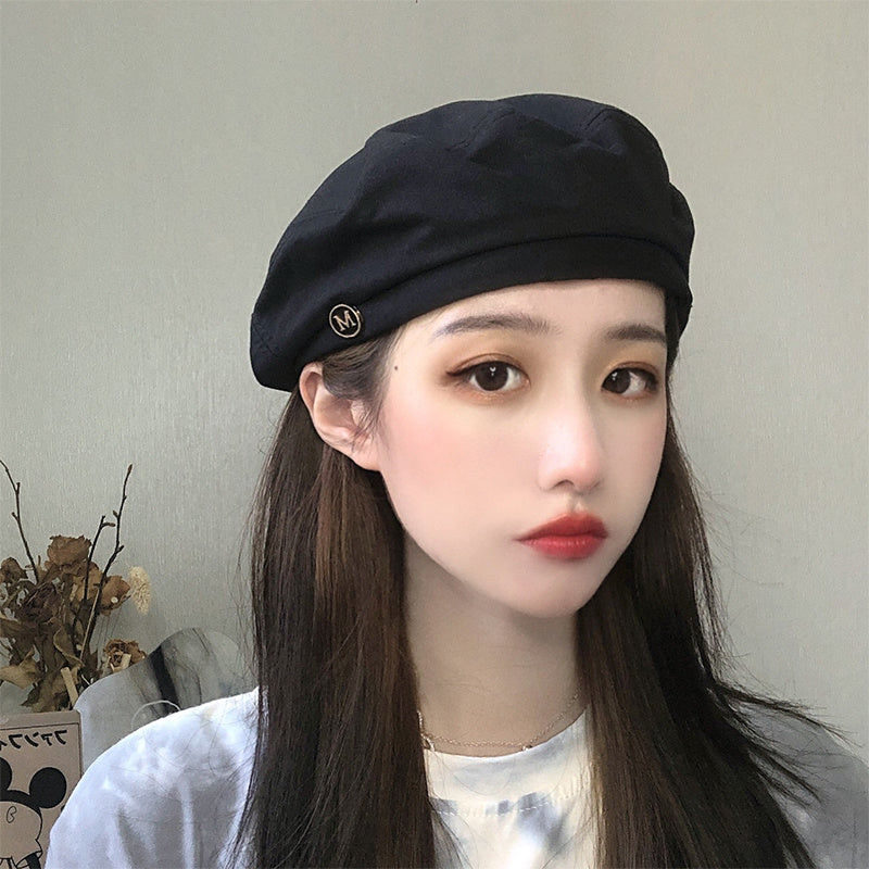 Women's All Match Black Octagonal Beret