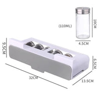 Set with 6 glass bottles