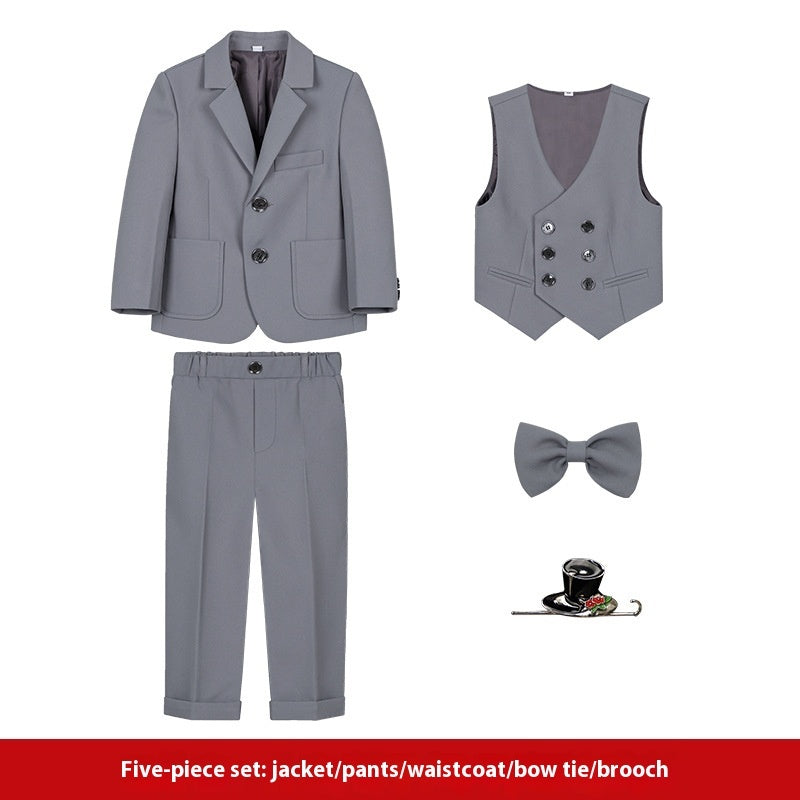 Boy's Suit Dress British Solid Color