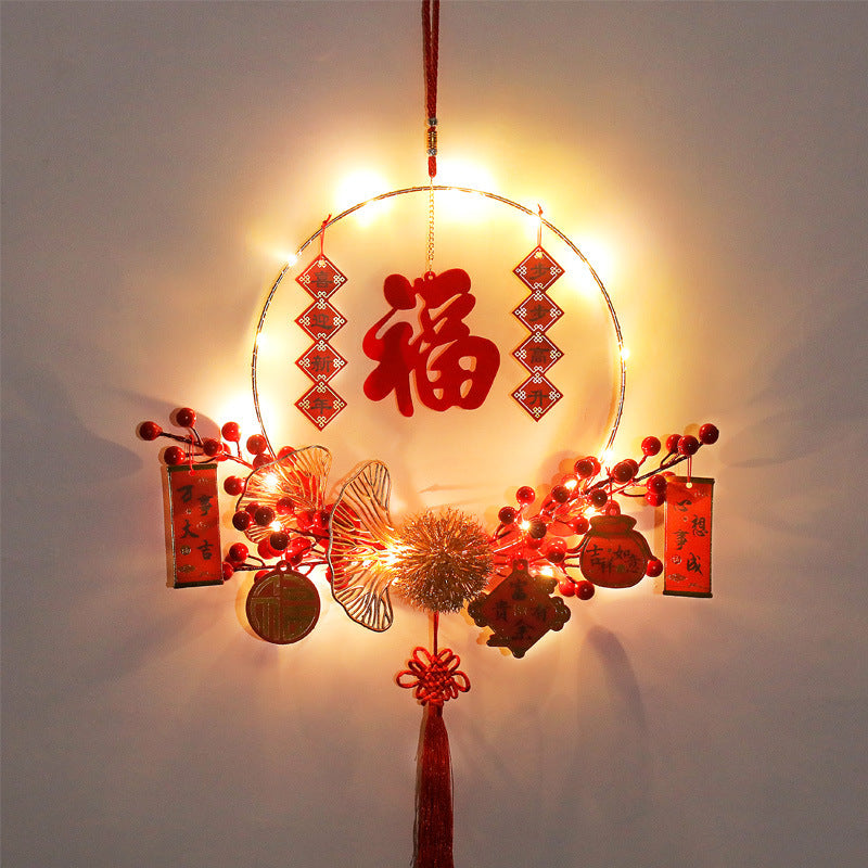 New Year Decoration Luminous Fu Character Pendant Festive Layout Supplies