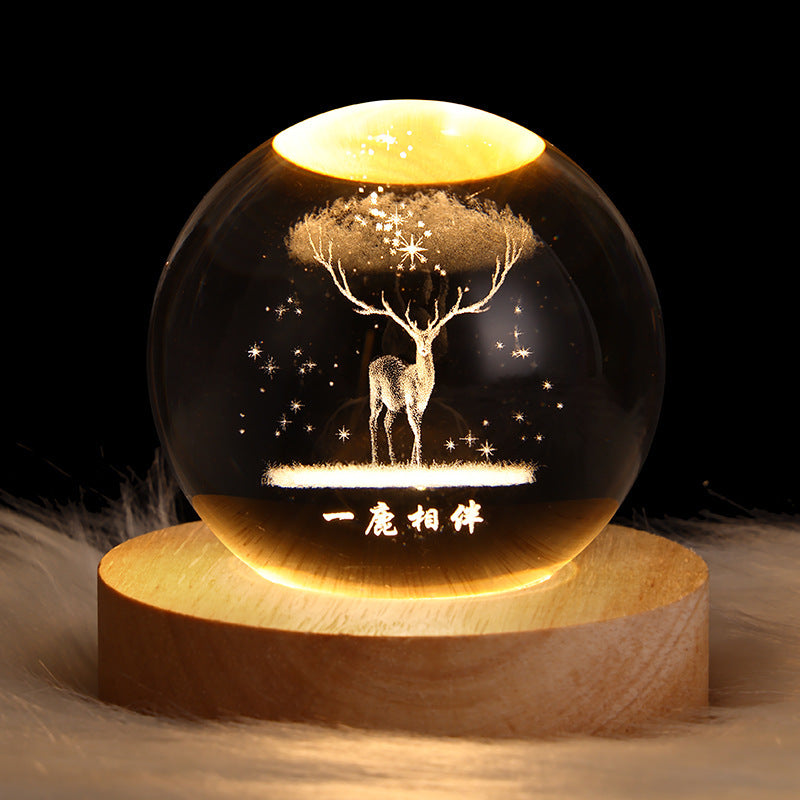 Luminous Starry Sky Moon and Planets Crystal Ball Night Lamp Projection Light