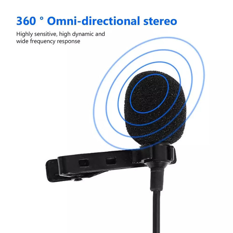 Metal Lavalier One-point Two-amplifier Microphone Mini Live Recording Collar Clip Earphone Microphone