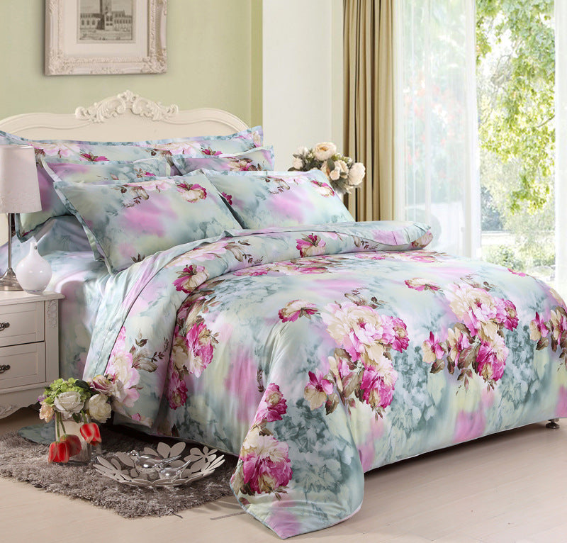 Pure Cotton Twill Plant and Flower Printed Bedding Set