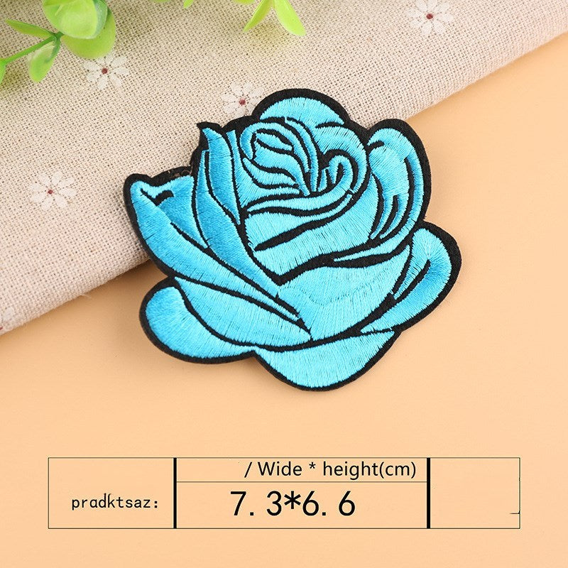 Rose Flower Embroidered Cloth Sticker – Sewing, Clothing, Bag, and Hat Patch