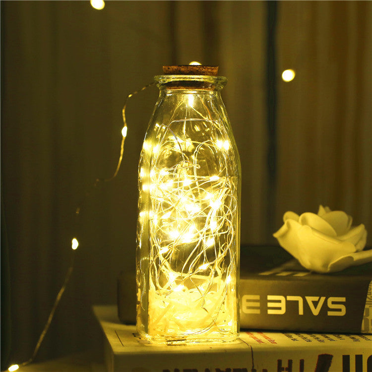 Glass Bottle LED Lights with Gypsophila Decorative Lamp