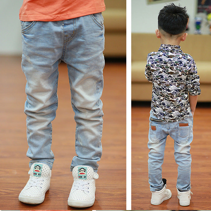Kids Spring Autumn Harem Pants Regular Fit Sanded Fabric