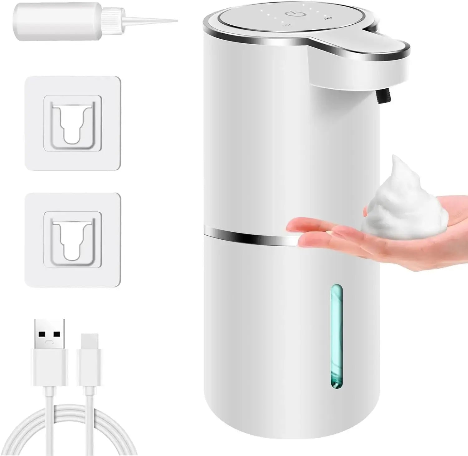 Automatic Touchless Foaming Soap Dispenser – 380ml USB Rechargeable with 4-Level Foam Control