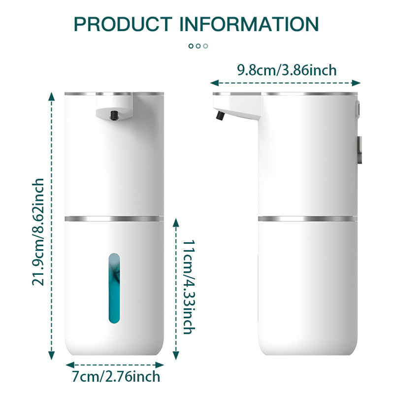 Automatic Touchless Foaming Soap Dispenser – 380ml USB Rechargeable with 4-Level Foam Control