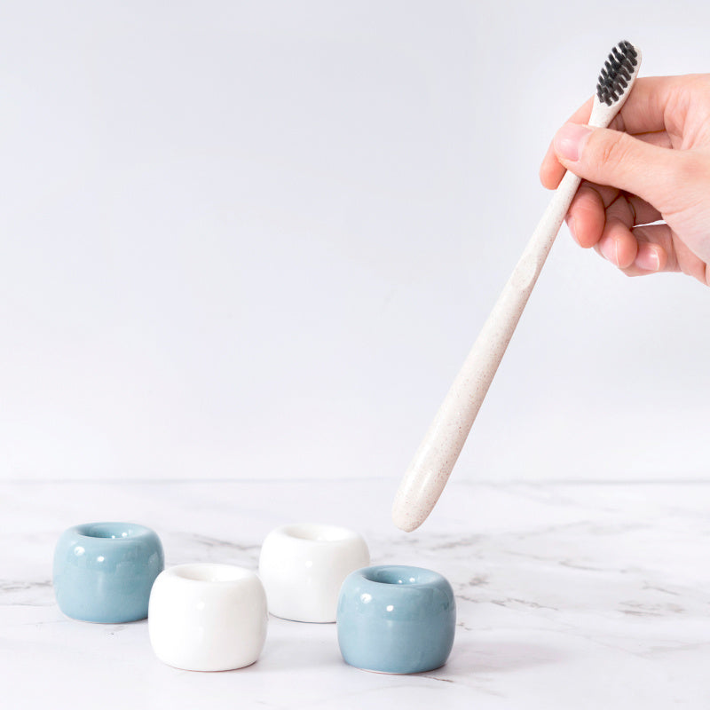 Ceramic Toothbrush Holder – Bathroom Sink Storage Rack