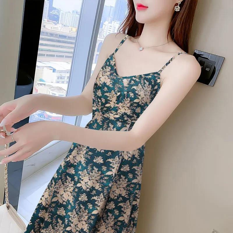 Women's Fashion Casual Print Sling Dress