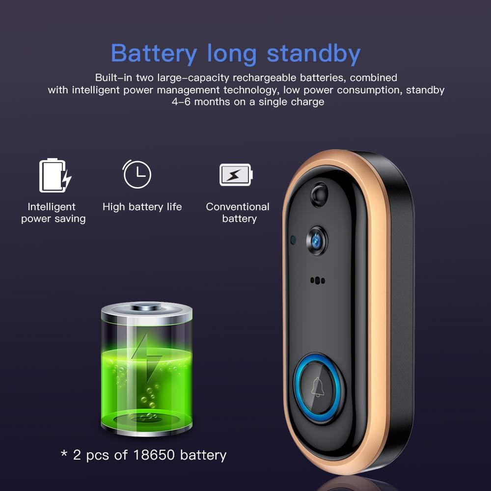 Wireless HD 1080P WiFi Video Doorbell with Two-Way Audio & Night Vision