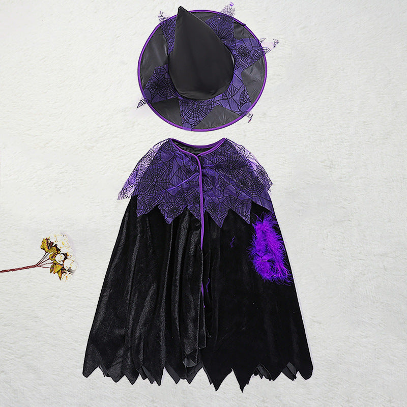 Children’s Halloween Witch Costume Dress with Hat