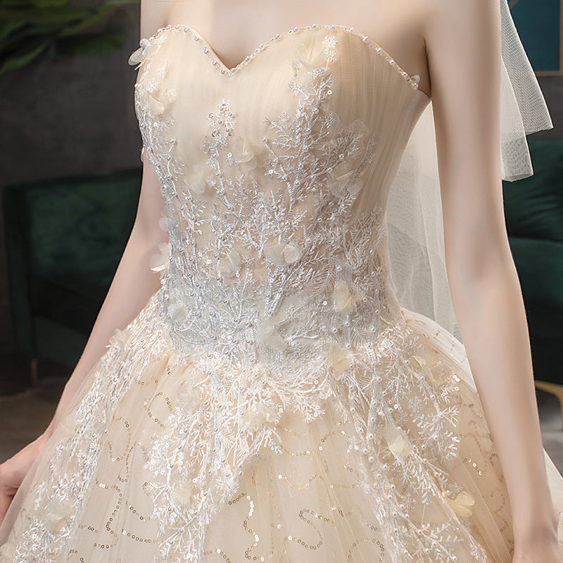 Lightweight Elegant Polyester Fiber Wedding Dress for Going Out