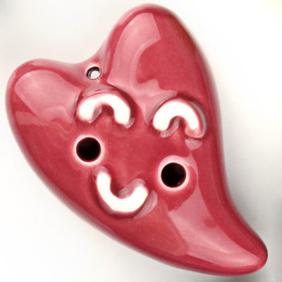 Color Glaze Heart-Shaped Porcelain Flute