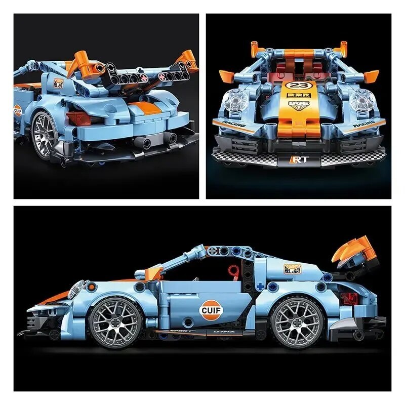 Racing Puzzle High Difficulty Children And Boys Rebound Car Technology Parts 523pcs Sports Car Assembly Block Toys