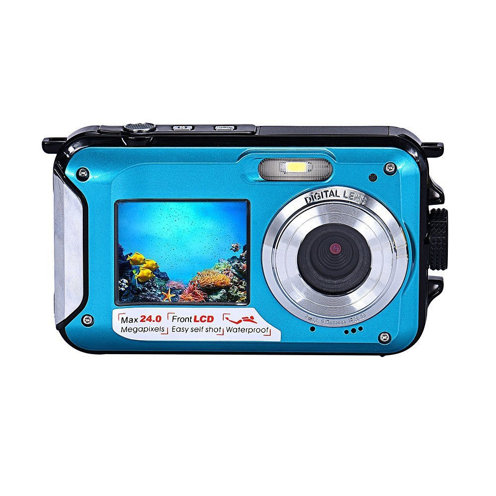 Dual-Screen Waterproof Digital Camera – 1080P Action Cam for Swimming